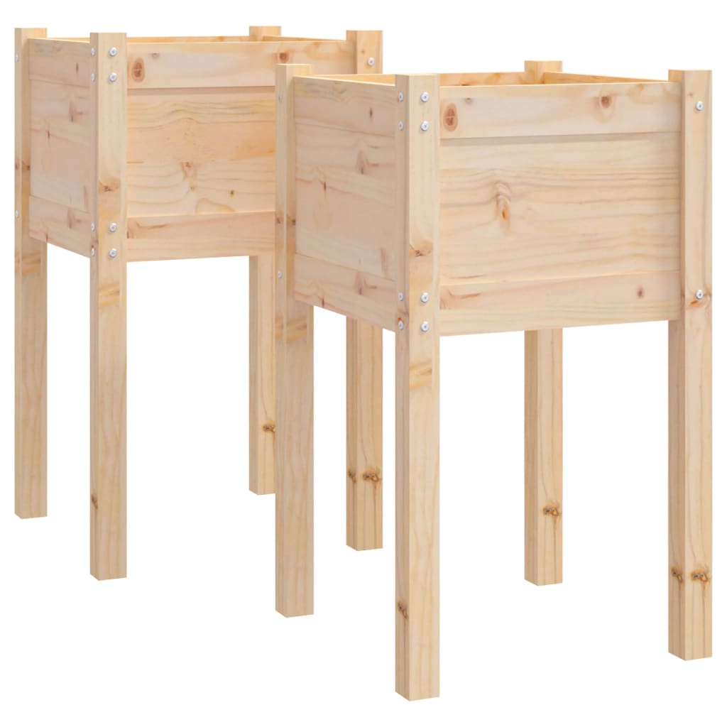 Plantenbakken 2 St 40X40X70 Cm Massief Grenenhout