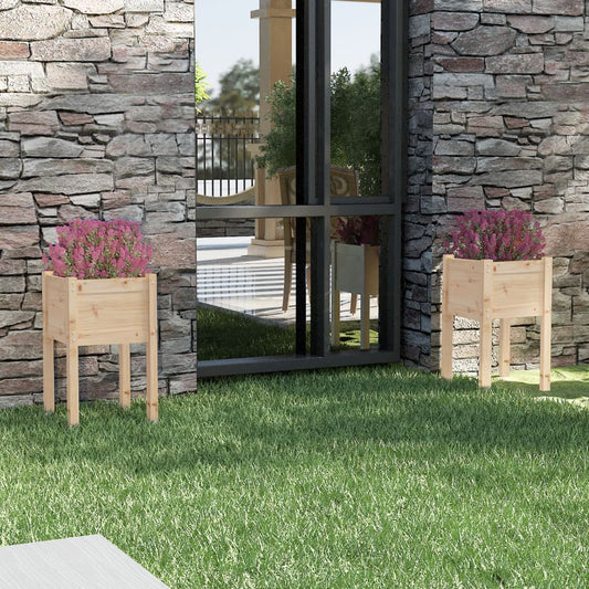 Plantenbakken 2 St 40X40X70 Cm Massief Grenenhout