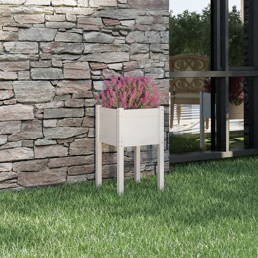 Plantenbak 40X40X70 Cm Massief Grenenhout Wit