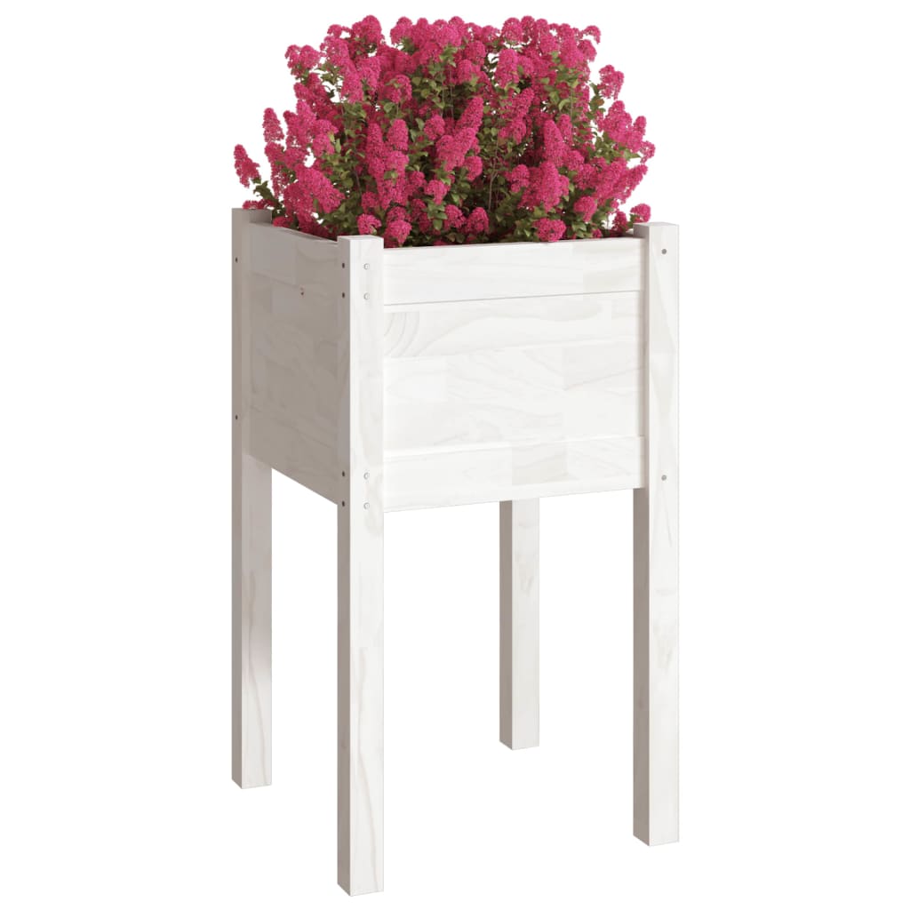 Plantenbakken 2 St 40X40X70 Cm Massief Grenenhout Wit