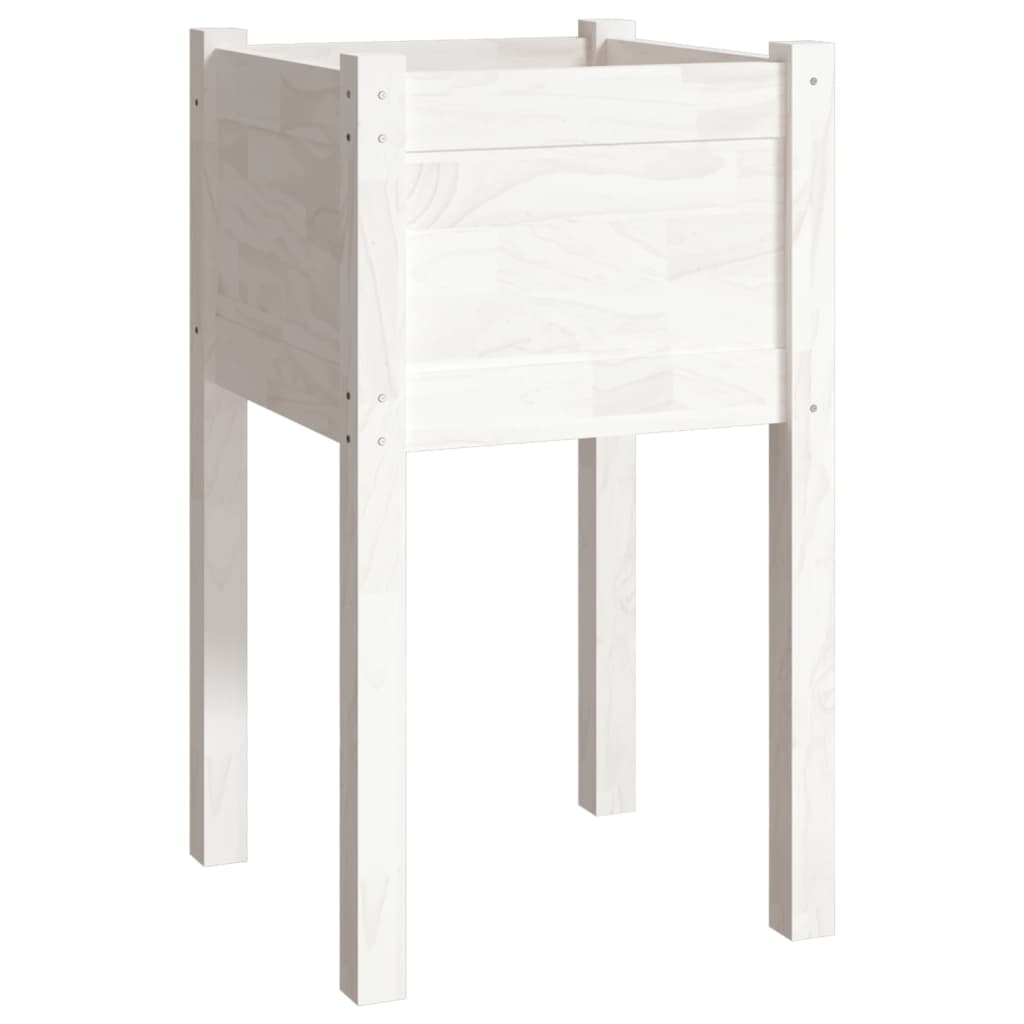 Plantenbakken 2 St 40X40X70 Cm Massief Grenenhout Wit