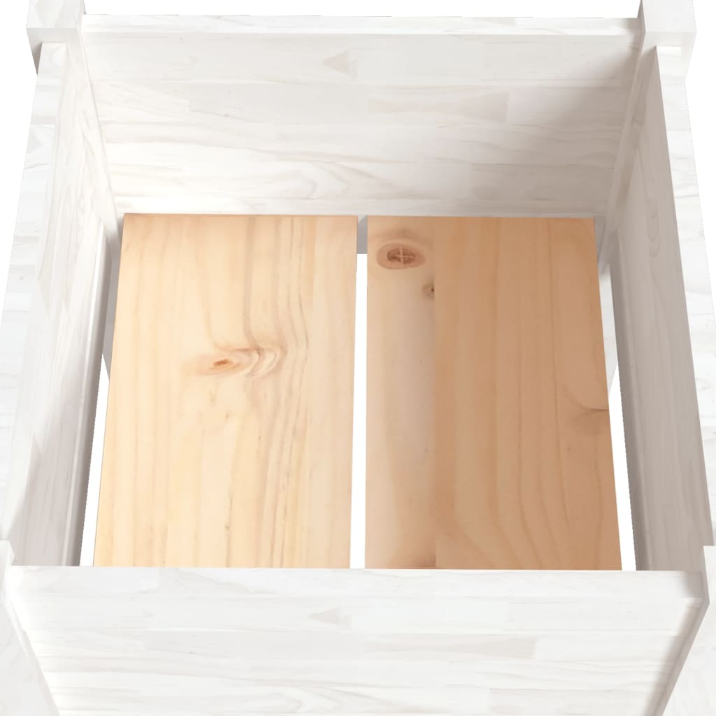 Plantenbakken 2 St 40X40X70 Cm Massief Grenenhout Wit