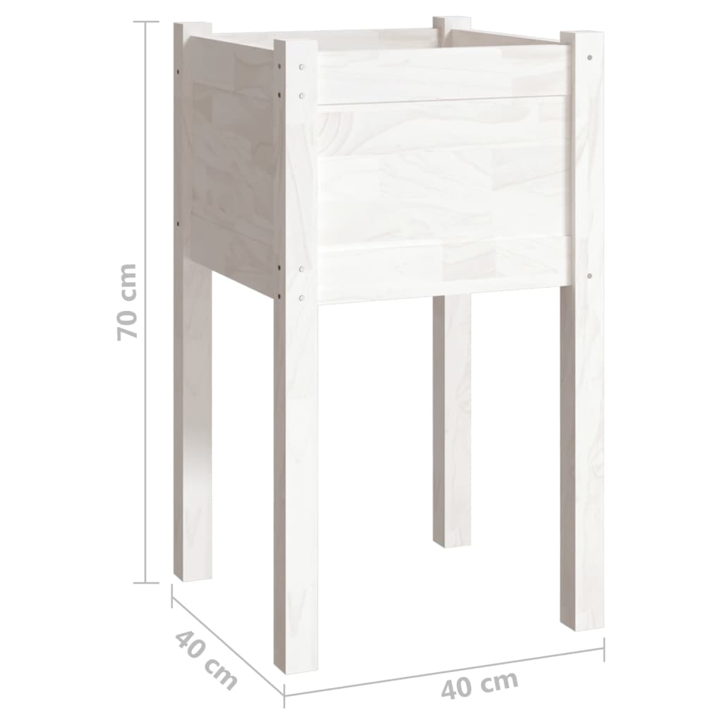 Plantenbakken 2 St 40X40X70 Cm Massief Grenenhout Wit