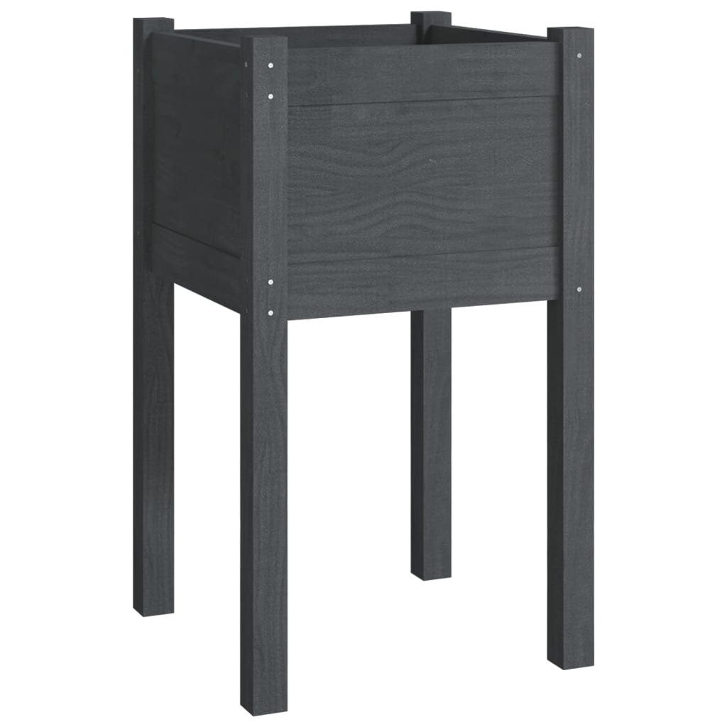 Plantenbak 40X40X70 Cm Massief Grenenhout Grijs