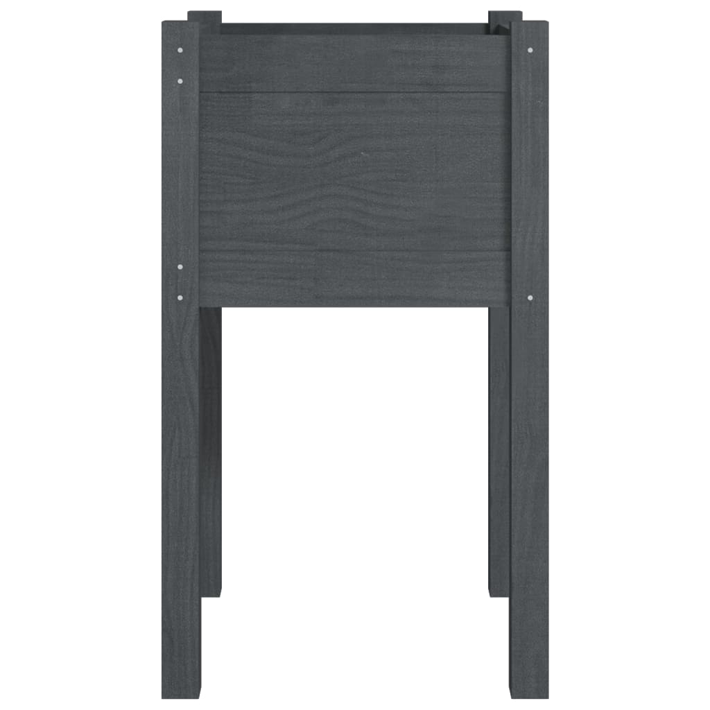 Plantenbak 40X40X70 Cm Massief Grenenhout Grijs