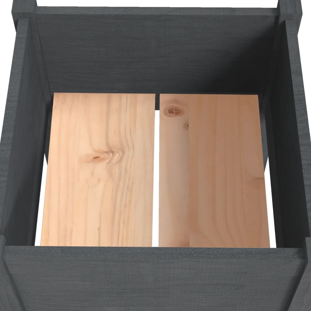 Plantenbak 40X40X70 Cm Massief Grenenhout Grijs