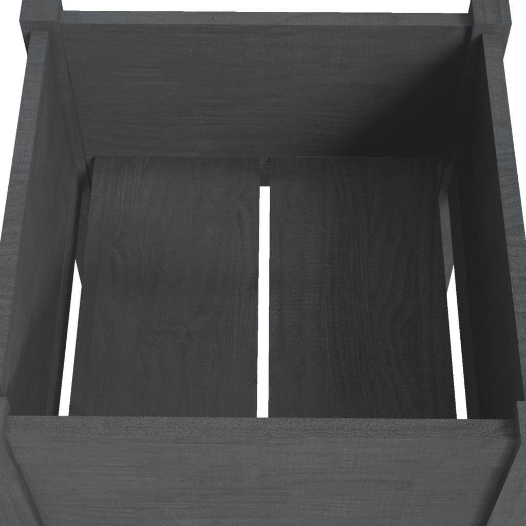 Plantenbakken 2 St 40X40X70 Cm Massief Grenenhout Grijs