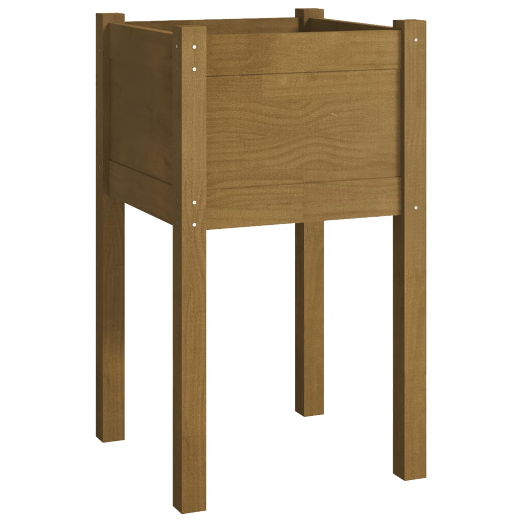 Plantenbak 40X40X70 Cm Massief Grenenhout Honingbruin