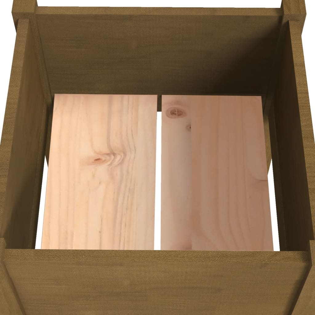 Plantenbak 40X40X70 Cm Massief Grenenhout Honingbruin
