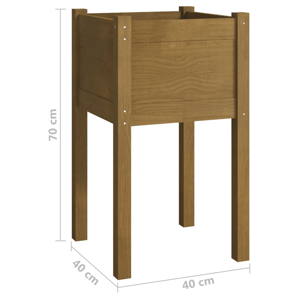 Plantenbak 40X40X70 Cm Massief Grenenhout Honingbruin