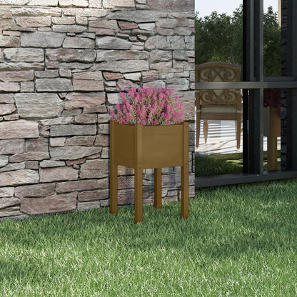Plantenbak 40X40X70 Cm Massief Grenenhout Honingbruin