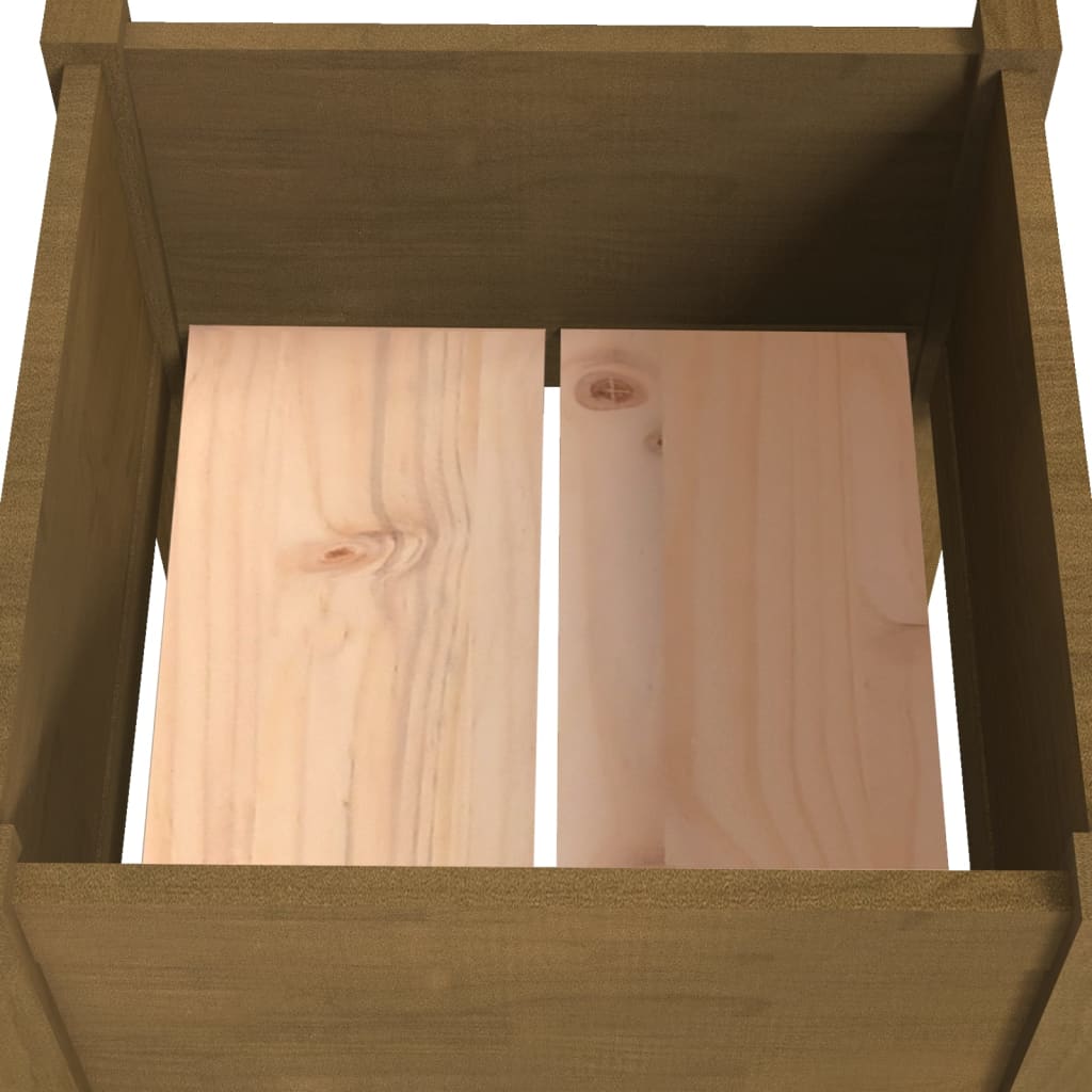 Plantenbakken 2 St 40X40X70 Cm Massief Grenenhout Honingbruin
