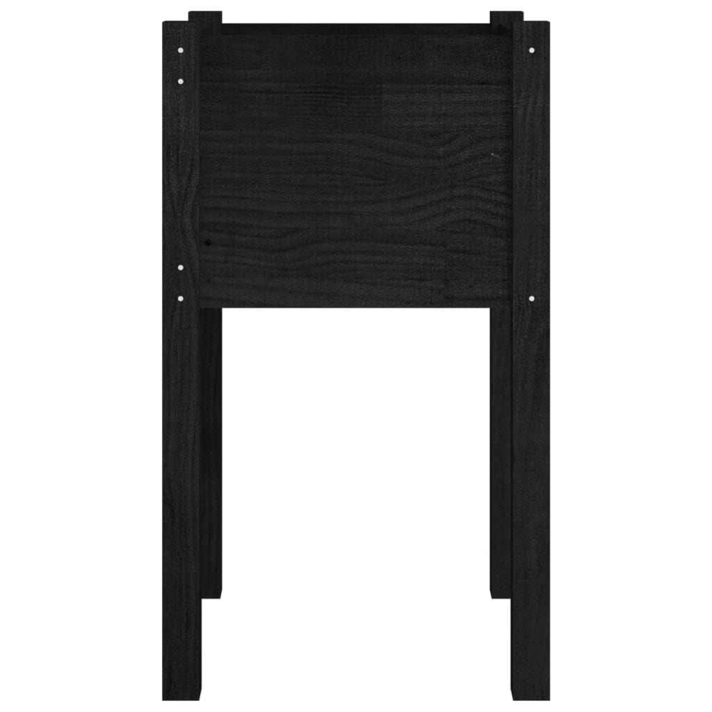 Plantenbak 40X40X70 Cm Massief Grenenhout Zwart