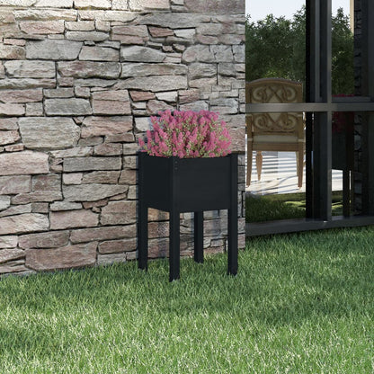 Plantenbak 40X40X70 Cm Massief Grenenhout Zwart