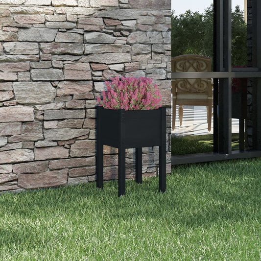 Plantenbak 40X40X70 Cm Massief Grenenhout Zwart