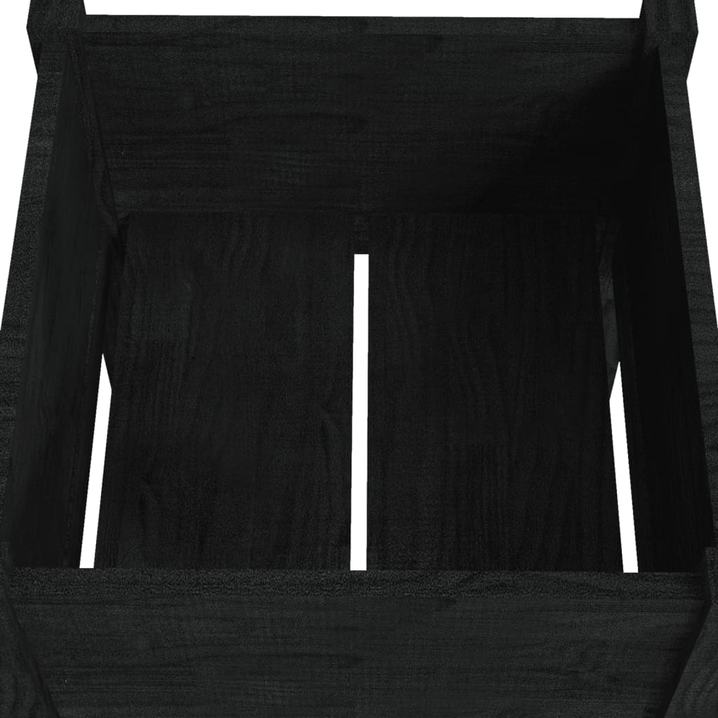 Plantenbakken 2 St 40X40X70 Cm Massief Grenenhout Zwart