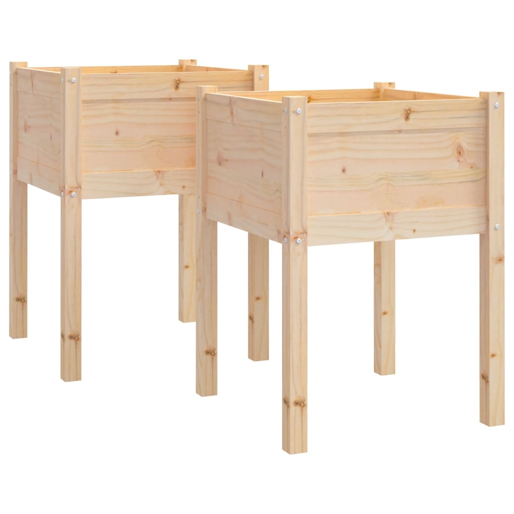 Plantenbakken 2 St 50X50X70 Cm Massief Grenenhout