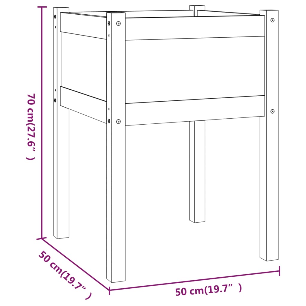 Plantenbakken 2 St 50X50X70 Cm Massief Grenenhout