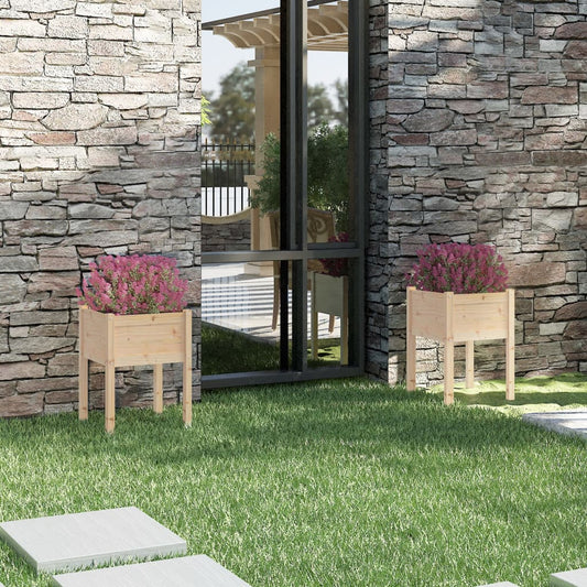 Plantenbakken 2 St 50X50X70 Cm Massief Grenenhout