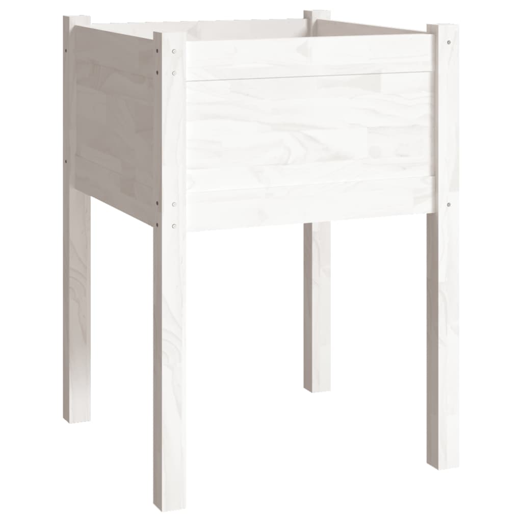 Plantenbak 50X50X70 Cm Massief Grenenhout Wit
