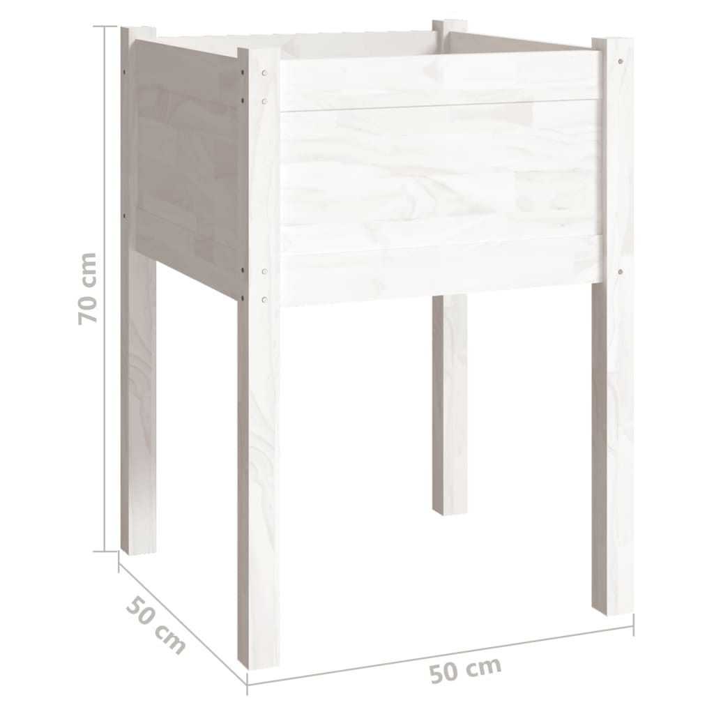Plantenbak 50X50X70 Cm Massief Grenenhout Wit