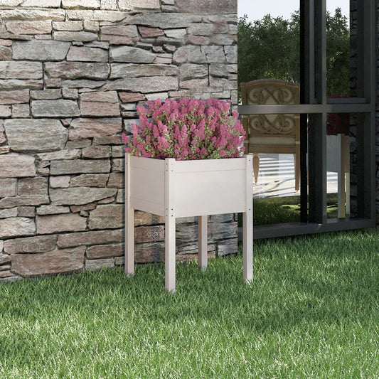 Plantenbak 50X50X70 Cm Massief Grenenhout Wit