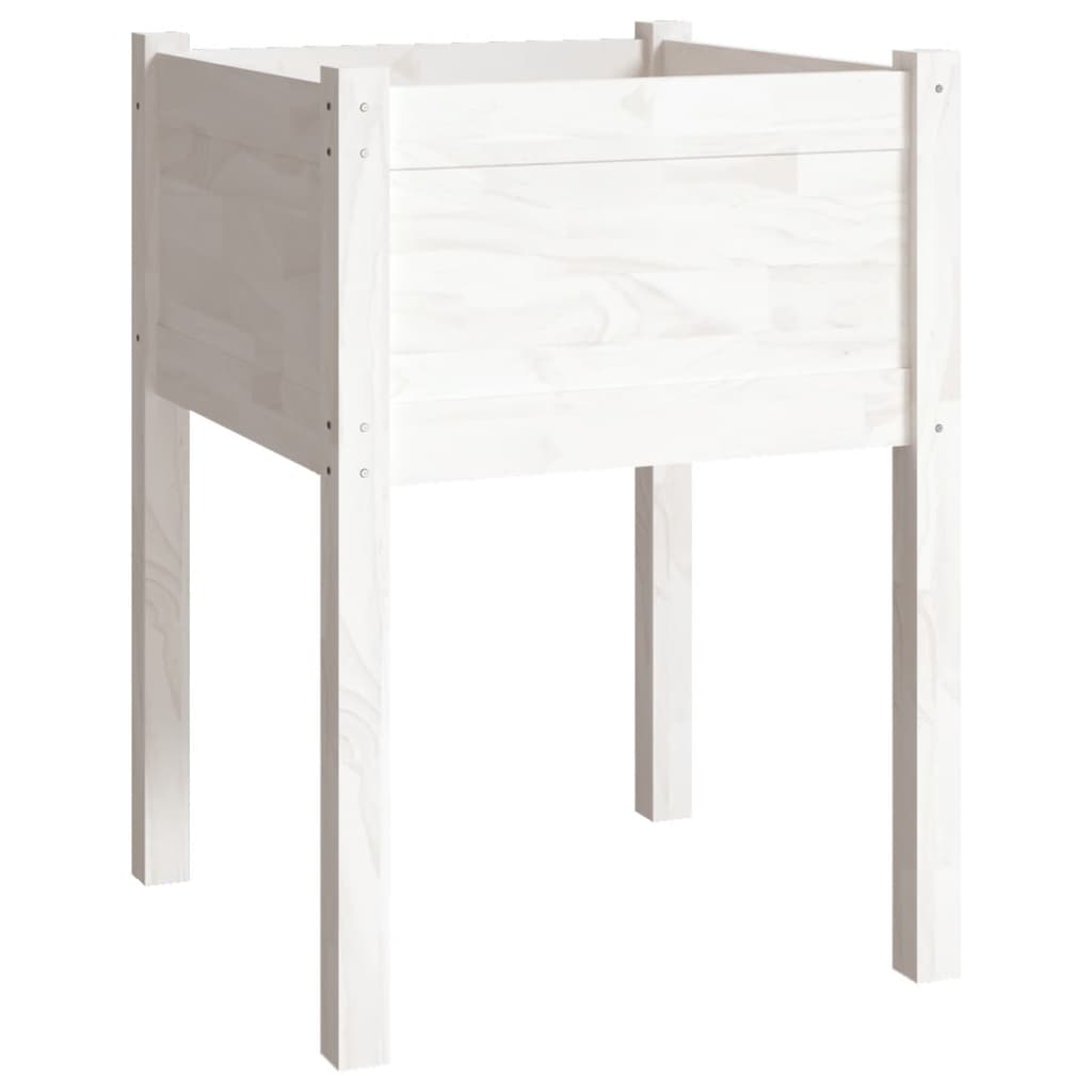 Plantenbakken 2 St 50X50X70 Cm Massief Grenenhout Wit