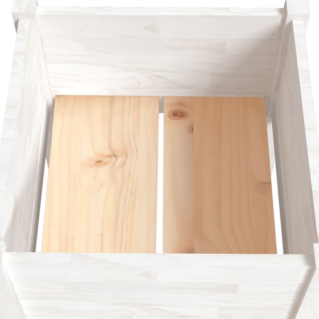 Plantenbakken 2 St 50X50X70 Cm Massief Grenenhout Wit