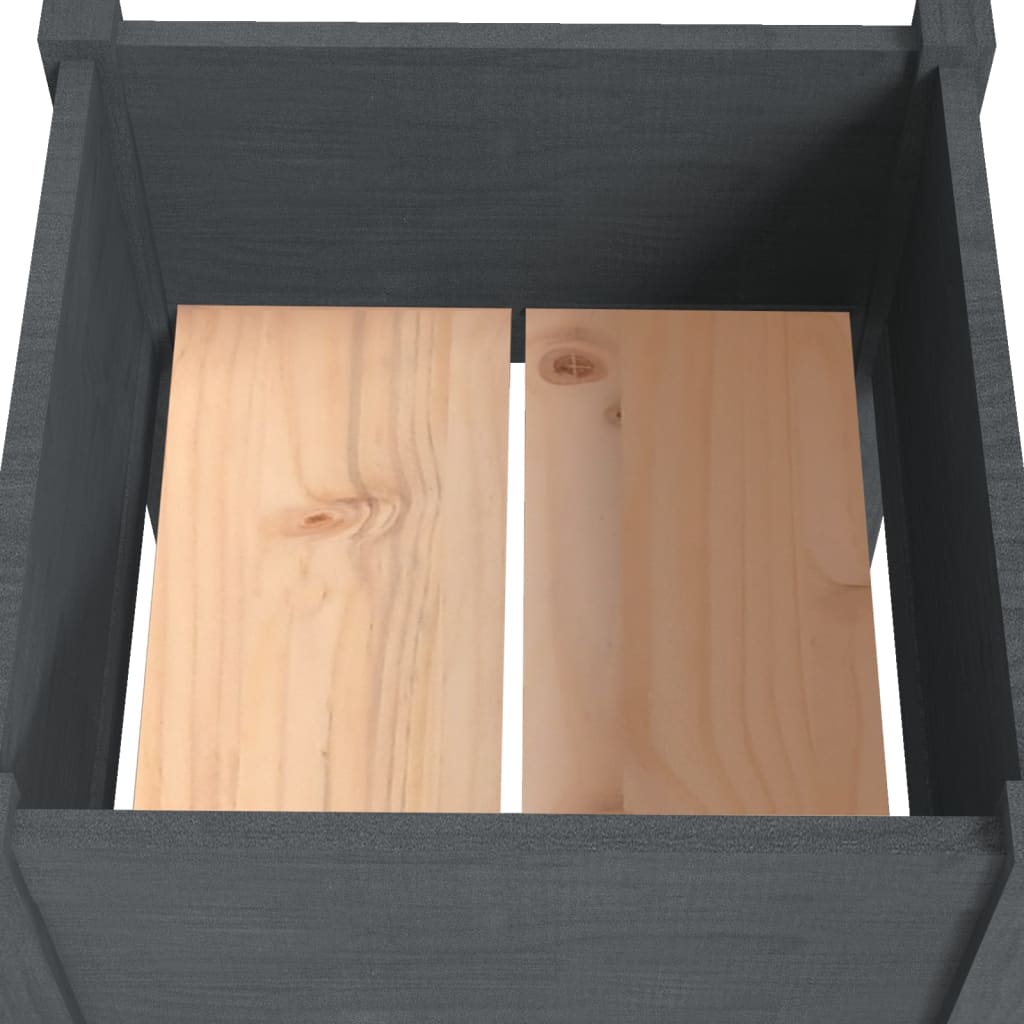 Plantenbak 50X50X70 Cm Massief Grenenhout Grijs