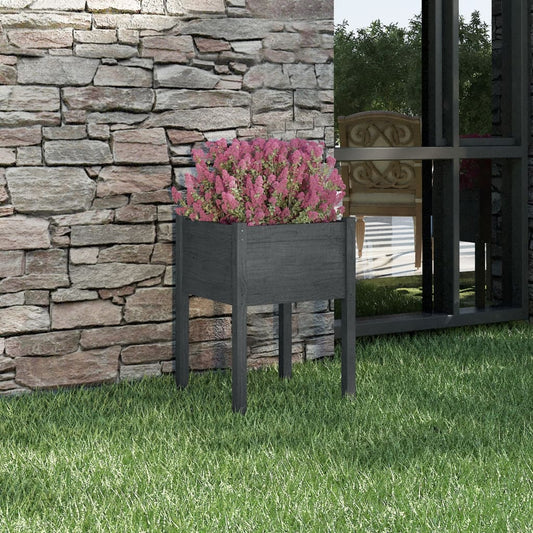 Plantenbak 50X50X70 Cm Massief Grenenhout Grijs