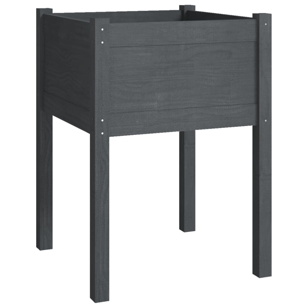 Plantenbakken 2 St 50X50X70 Cm Massief Grenenhout Grijs