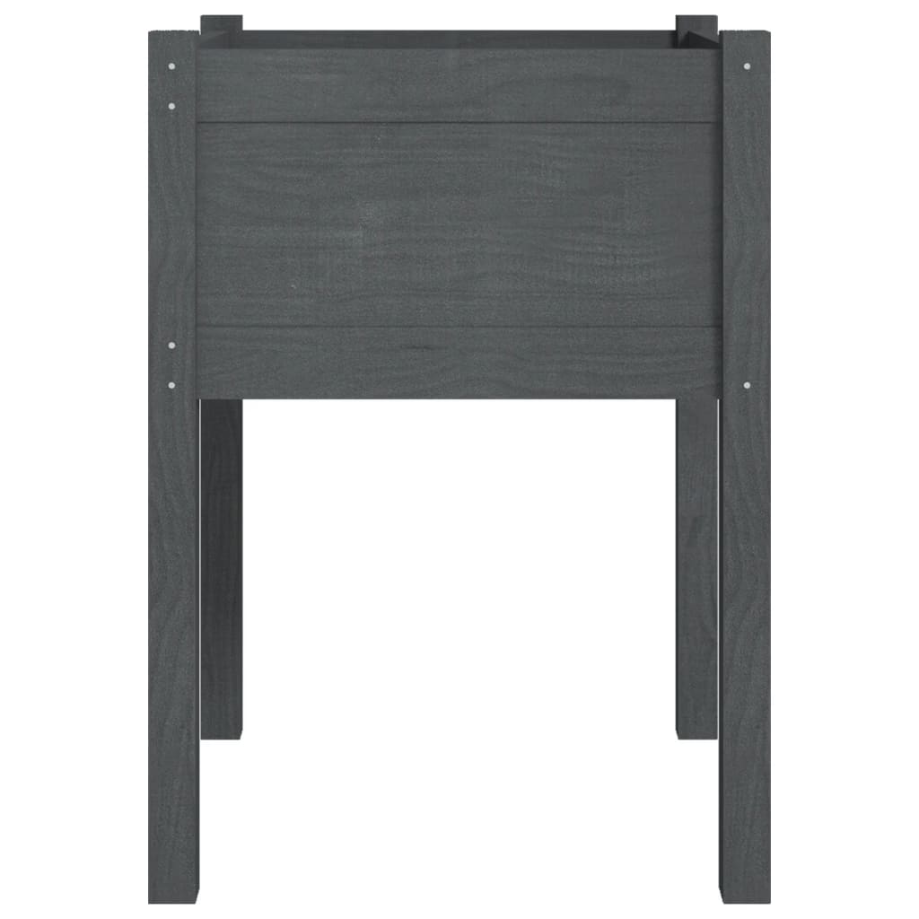 Plantenbakken 2 St 50X50X70 Cm Massief Grenenhout Grijs