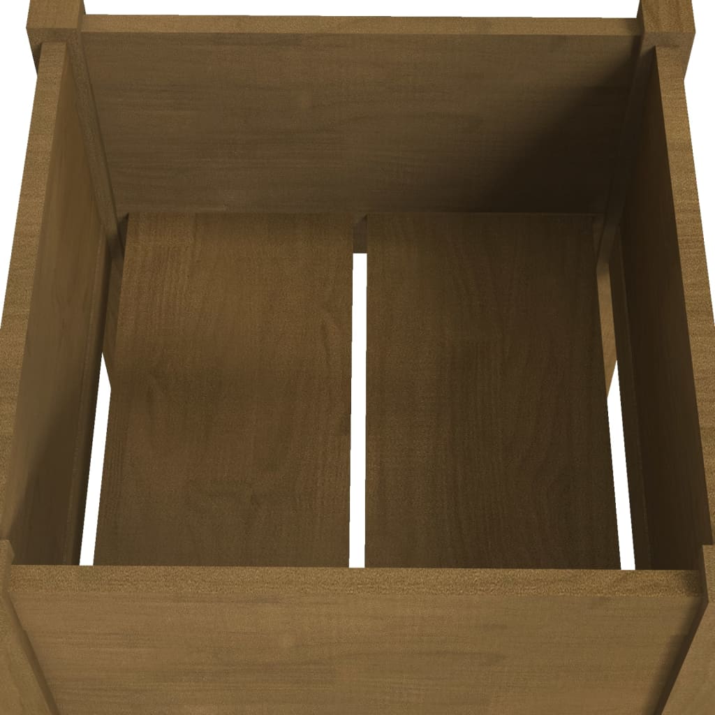 Plantenbak 50X50X70 Cm Massief Grenenhout Honingbruin