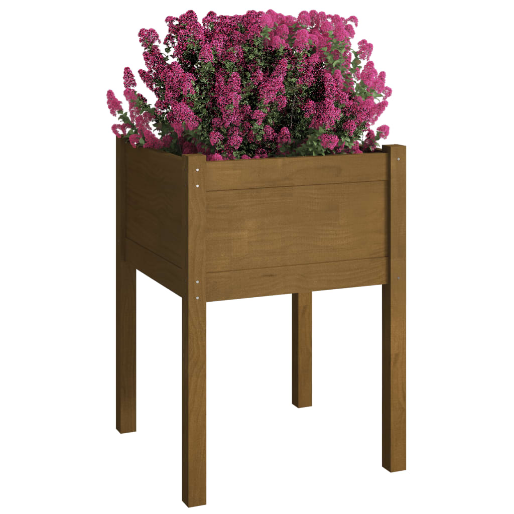 Plantenbaken 2 St 50X50X70 Cm Massief Grenenhout Honingbruin