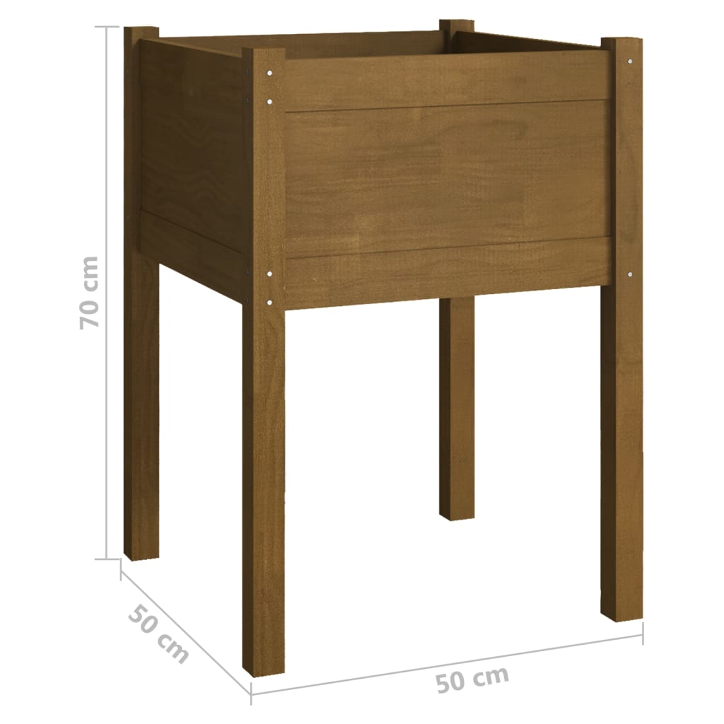 Plantenbaken 2 St 50X50X70 Cm Massief Grenenhout Honingbruin