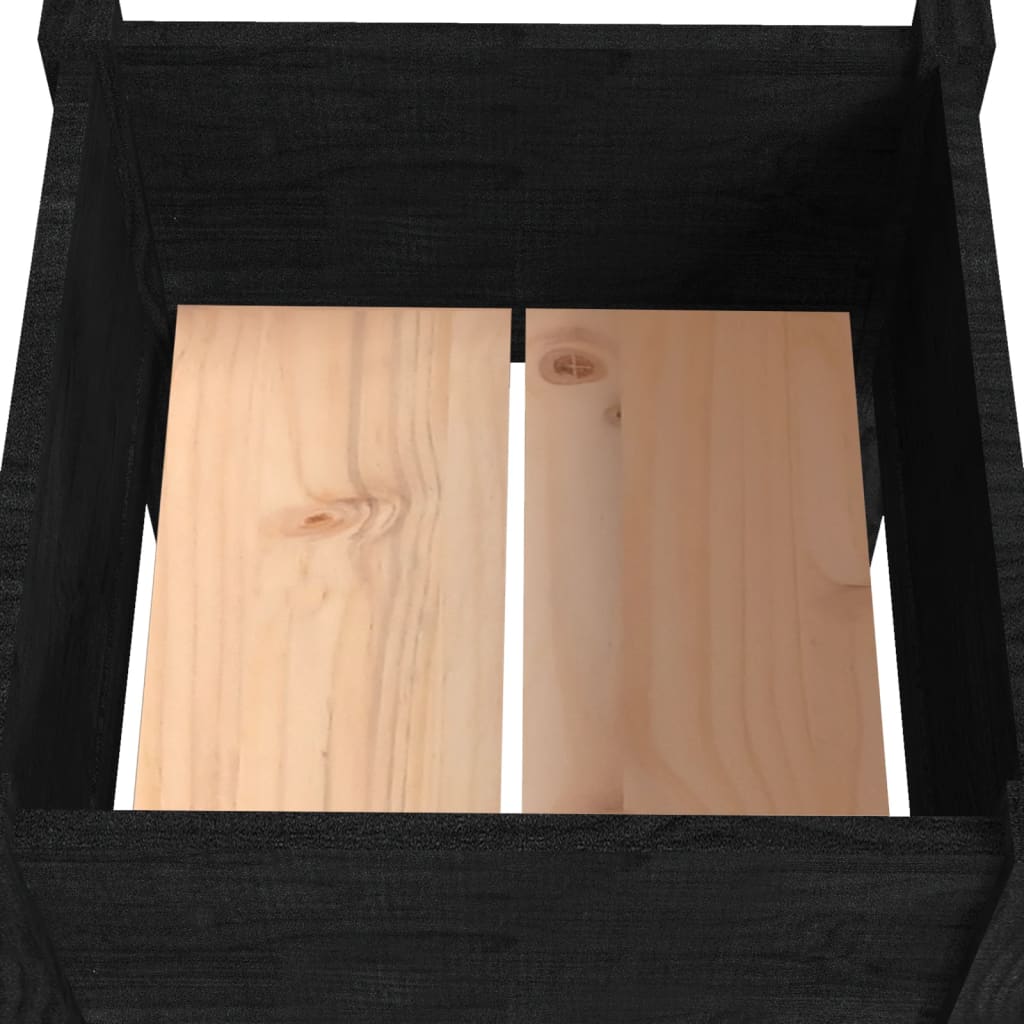 Plantenbakken 2 St 50X50X70 Cm Massief Grenenhout Zwart