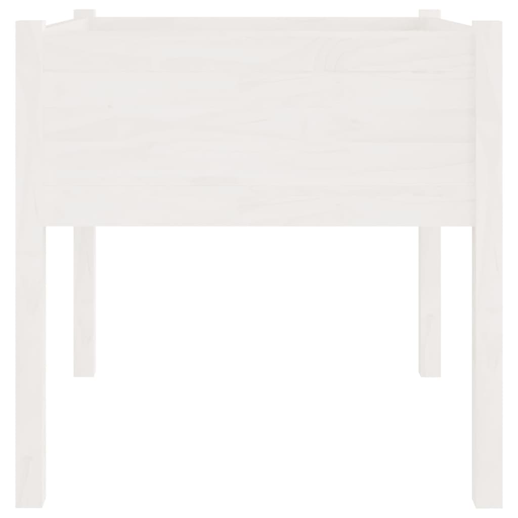 Plantenbak 70X70X70 Cm Massief Grenenhout Wit