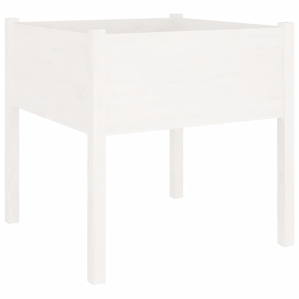 Plantenbakken 2 St 70X70X70 Cm Massief Grenenhout Wit