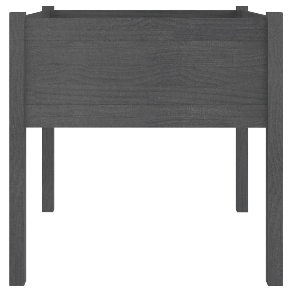 Plantenbak 70X70X70 Cm Massief Grenenhout Grijs