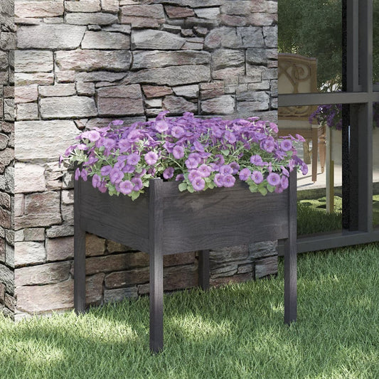 Plantenbak 70X70X70 Cm Massief Grenenhout Grijs