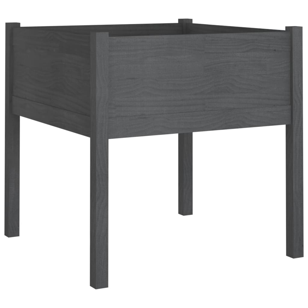 Plantenbakken 2 St 70X70X70 Cm Massief Grenenhout Grijs