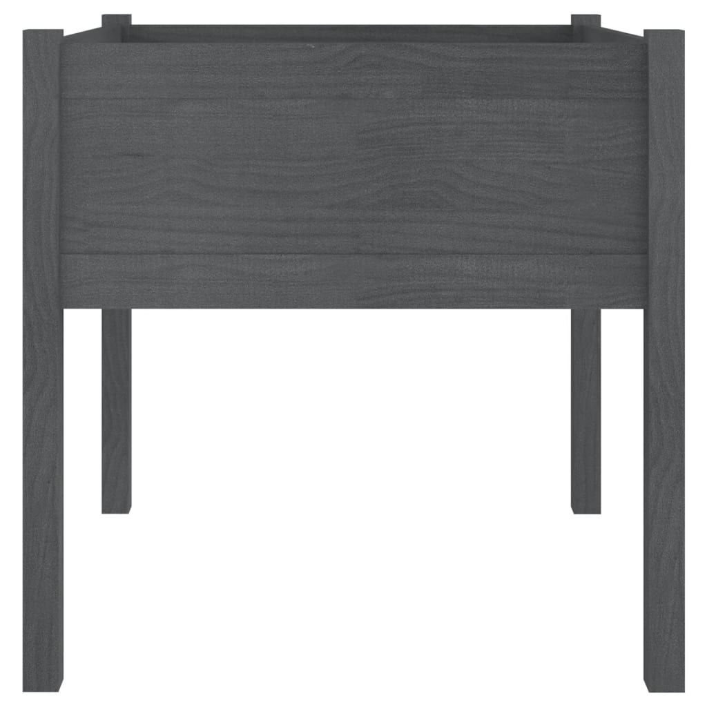 Plantenbakken 2 St 70X70X70 Cm Massief Grenenhout Grijs