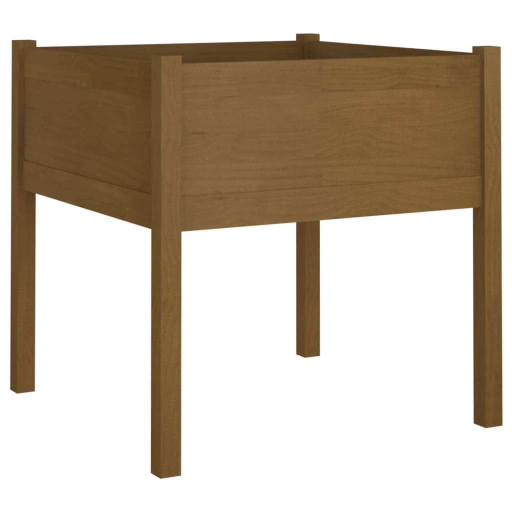 Plantenbak 70X70X70 Cm Massief Grenenhout Honingbruin