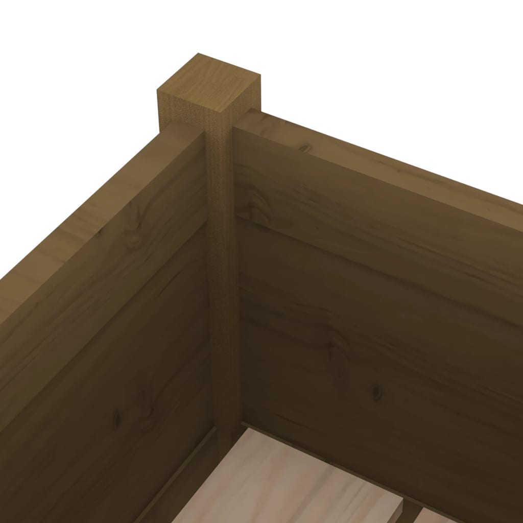 Plantenbakken 2 St 70X70X70 Cm Massief Grenenhout Honingbruin