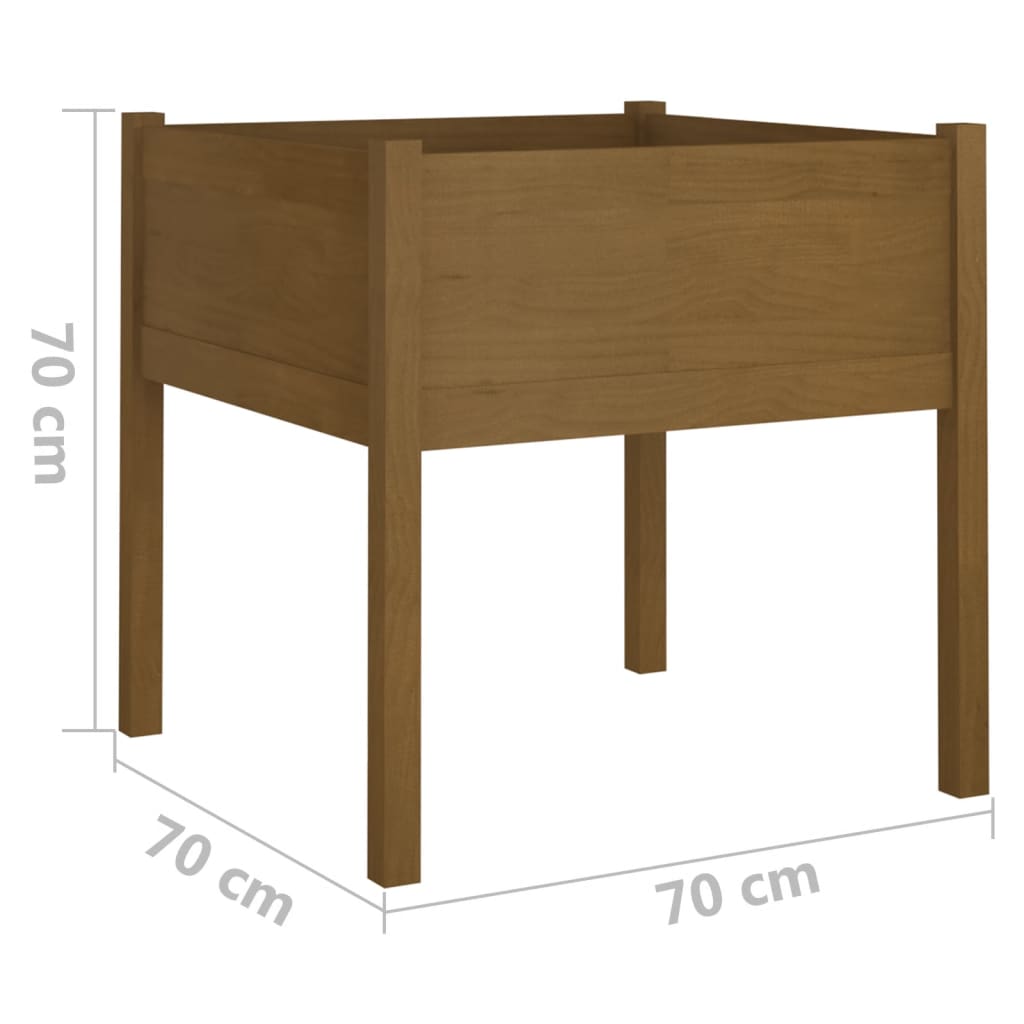 Plantenbakken 2 St 70X70X70 Cm Massief Grenenhout Honingbruin