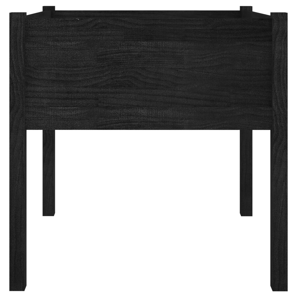 Plantenbak 70X70X70 Cm Massief Grenenhout Zwart