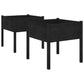Plantenbakken 2 St 70X70X70 Cm Massief Grenenhout Zwart