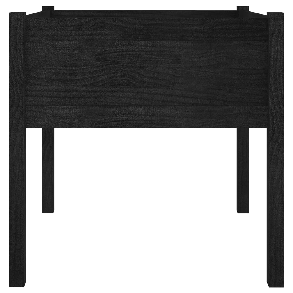 Plantenbakken 2 St 70X70X70 Cm Massief Grenenhout Zwart