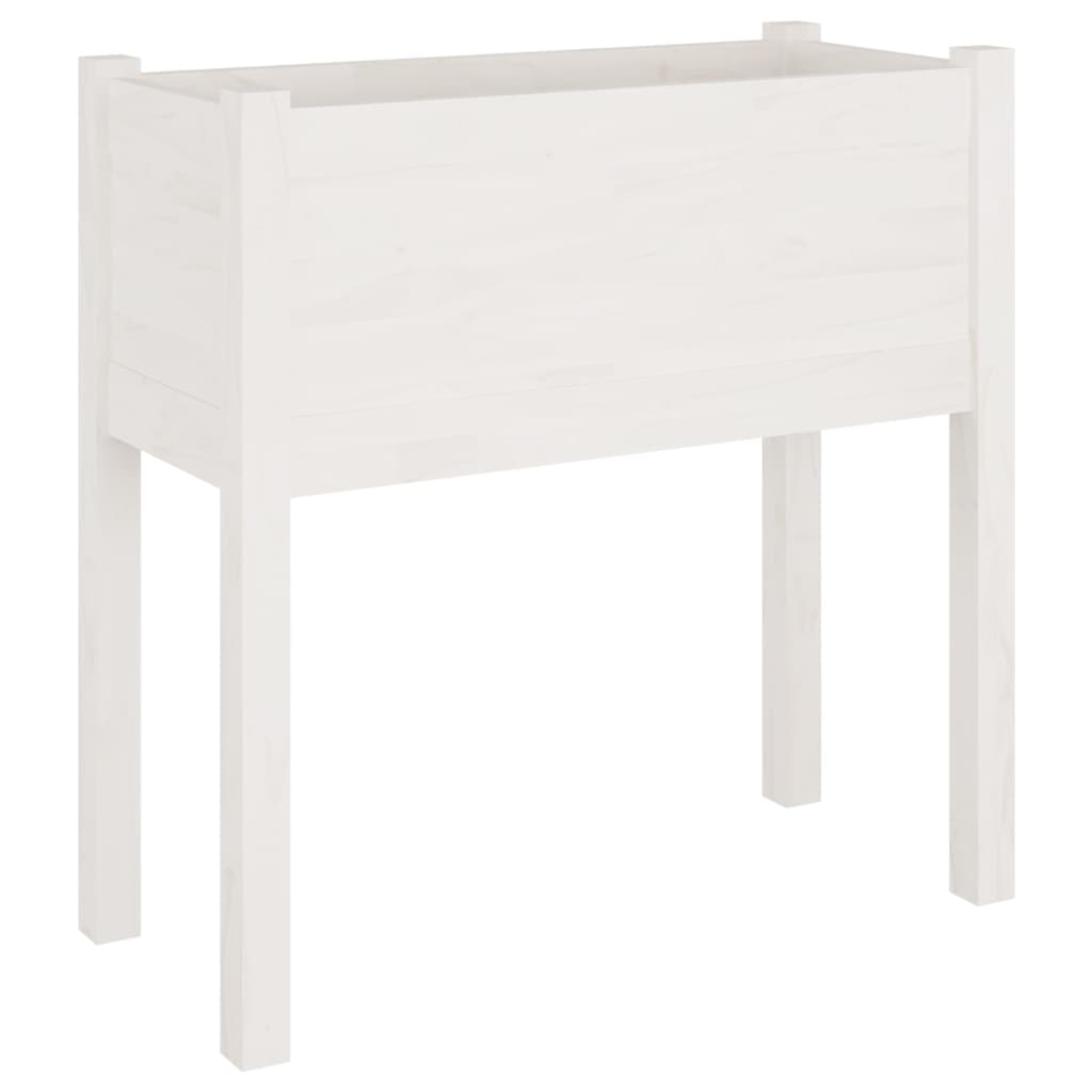 Plantenbak 70X31X70 Cm Massief Grenenhout Wit