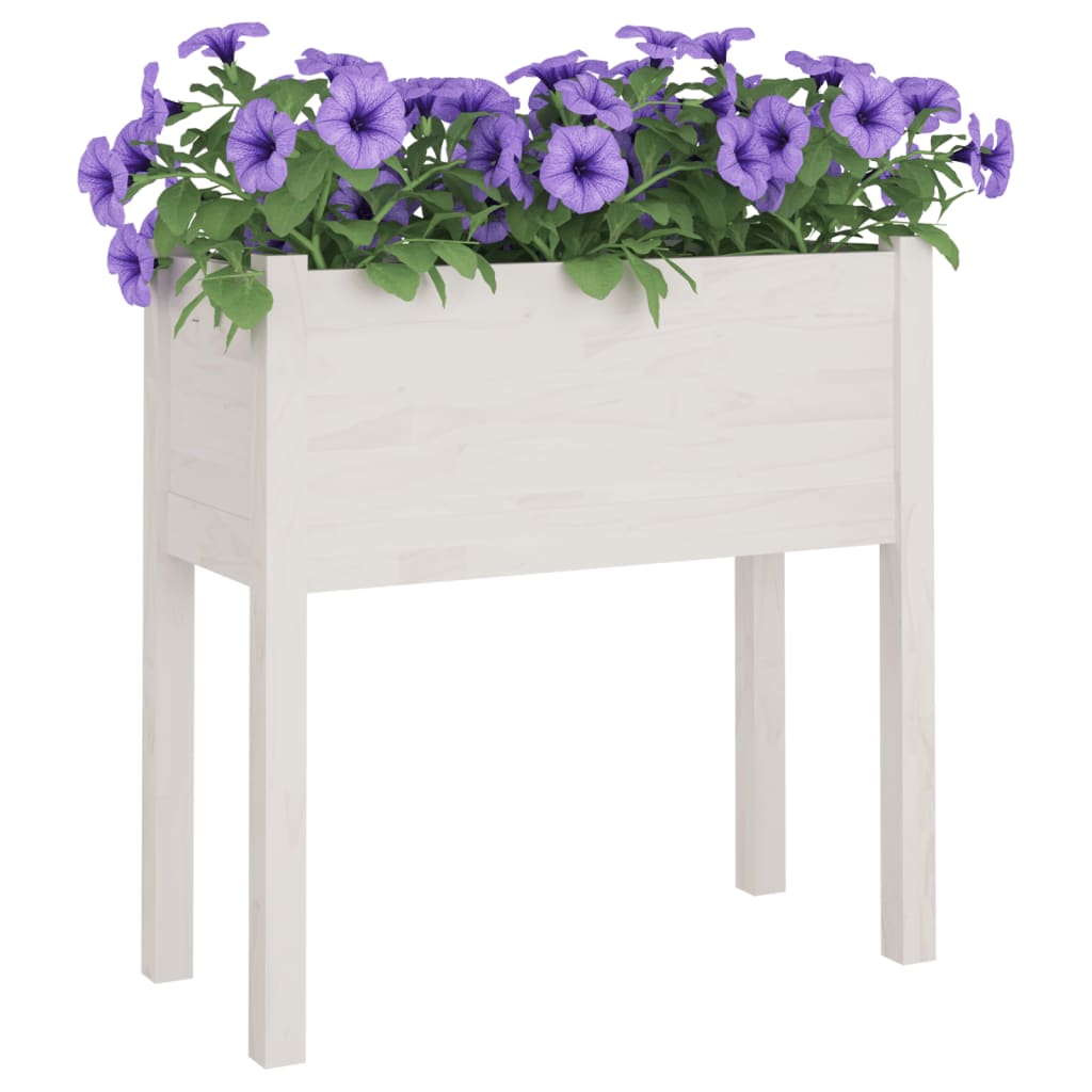 Plantenbak 70X31X70 Cm Massief Grenenhout Wit